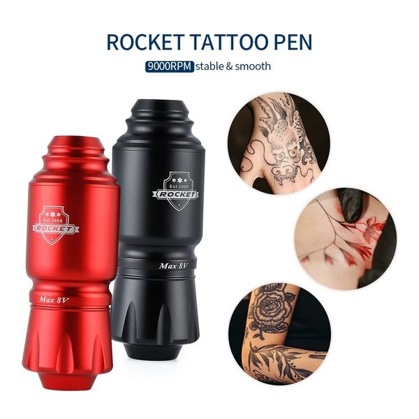 Kits de pistolets de tatouage 9000RPM Mini Rocket Tattoo Pen Connecteur RCA Court Rotary Tattoo Pen Cartridge Machine Professional Body Tattoo Permanent Makeup 230310