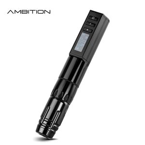 Tattoo Guns Kits Ambition Hunter Wireless Pen Machine 1650mAh Lithium Batterij Voeding LED Digitaal voor body art 221109