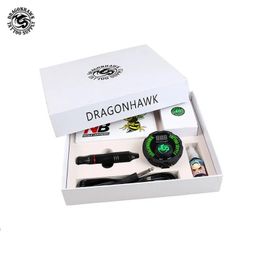 Tattoo Guns Kits Dragonhawk Professionele Tattoo Kit Set Rotary Tattoo Machine Kit Pen Power Ink Sets Naalden Accessoires Make-up Geschenkdoos Make-up 231207