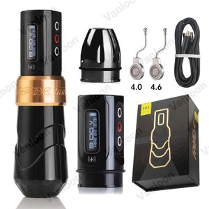 FkIrons FLUX MAX Wireless Tattoo Machine Pen Kit - Professional Tattoo Pen with 3.5/4.0/4.6mm Stroke Length and Digital LED Display