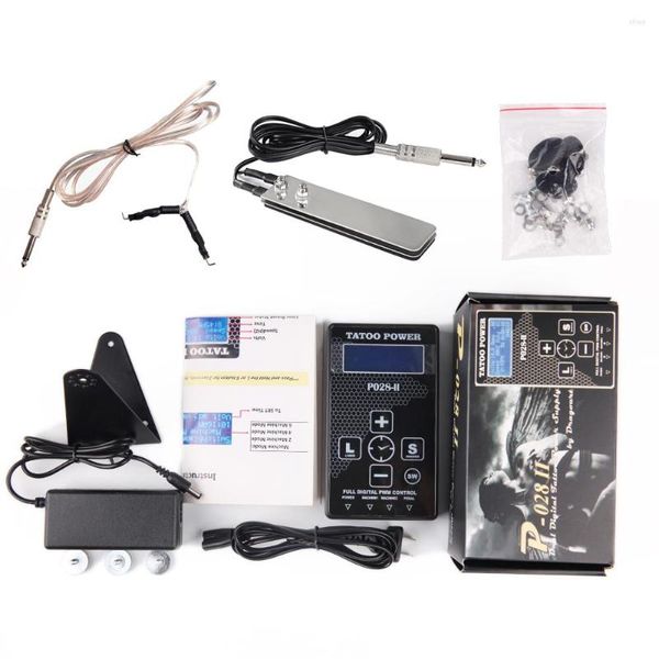 Kits de pistolets de tatouage HP-2 Plus Kit d'alimentation avec interrupteur à pied en acier inoxydable Ensemble de fils de clip Écran LED tactile Fonction de synchronisation