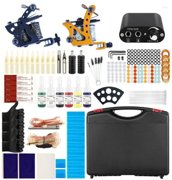 Kit de kits de pistolets de tatouage Machine complète professionnelle pour libingshading accessoires fournitures de la crème après les outils d'art corporel complet 9148010