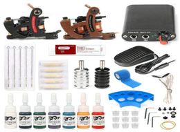 Kits de pistolets de tatouage Kit de machin professionnel LCD Écran d'alimentation numérique Alimentation avec des aiguilles pmu Encre Set Maquina de Tatuar Professional9909846