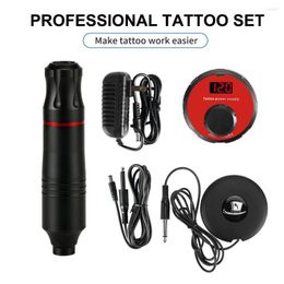 Tattoo Guns Kits Professional Rotary Machine Kit met LED digitale voeding voetpedaal DC Jack Complete Pen Set make -up