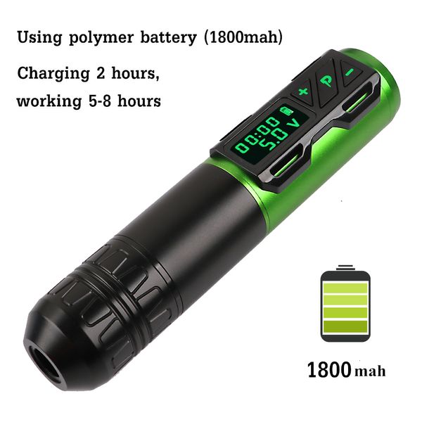 Pistole per tatuaggi Kit penna senza fili Pistola elettrica ricaricabile a batteria al litio 1800mAh con motore Coreless 230422