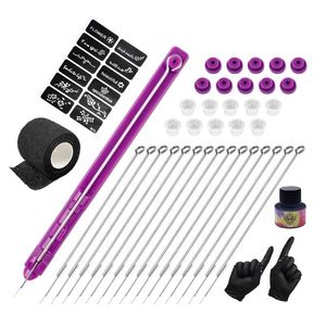 Tattoo Hand Poke en Stick Tool Tattoo Needle Tool Stick Poke Naald Houder Pro Kit Hoge Kwaliteit Hand Poke en Stick Accessoires 220114