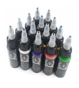 Juego de tinta de tatuaje 14 colores Kit de pigmento de tatuaje permanente 1 oz30ml4445563