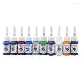 Inchiostri per tatuaggi 10 colori 5ml Pigmento di inchiostro Body Art Vernici di bellezza Forniture per trucco Sopracciglio semipermanente per vernice