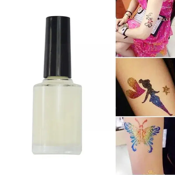 Encres de tatouage 10 ml paillettes paillettes en poudre blanc flash flash collue du corps de peinture durable long imperméable o5x4