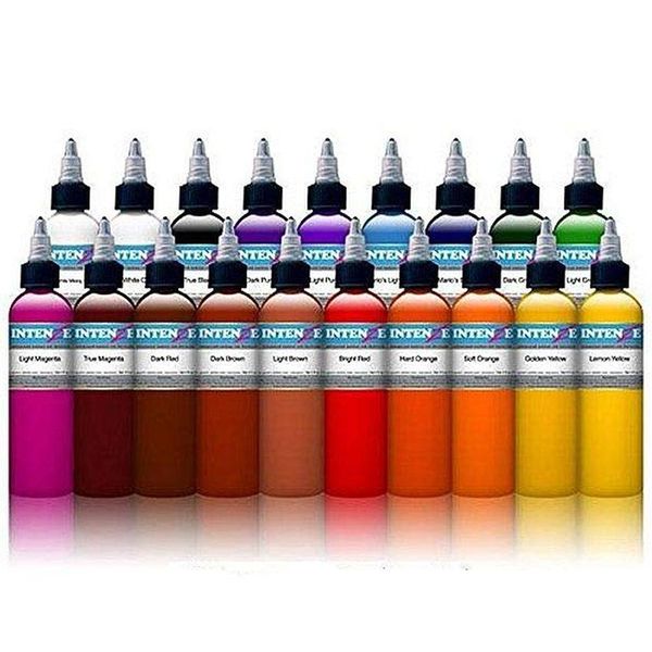 Encres de tatouage 21 couleurs Tattoo Hine Ink Pure Plant Paint Set 30 ml Sourcils Permanent Body Art Peint Drop Livraison Santé Beauté Tatouage Dhbju