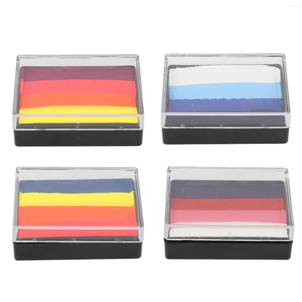 Tintas para tatuajes, paleta de pastel dividida de 4 colores, maquillaje activado por agua para niños y adultos, pintura corporal para cara, Cosplay, Halloween, 30g