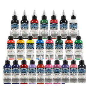 Encres de tatouage Ensemble d'encre de tatouage de haute qualité 1 Oz30Ml / bouteille Permanent Microblading Pigment Tattooist Fournitures 25 Pack Drop Delivery Health Dhx8U