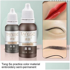 Tintas de tatuaje Práctica Conjunto de tinta Maquillaje permanente Labios de cejas Línea de ojos para el cuerpo Belleza Suministros de arte Color Pigmento L5F0 Entrega de gotas Heal OTFQP