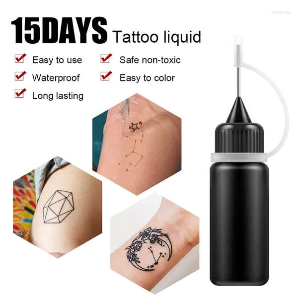 Tintas para tatuajes Jugo temporal Líquido 10 ml Leche de 15 días Henna Semi-no reflectante