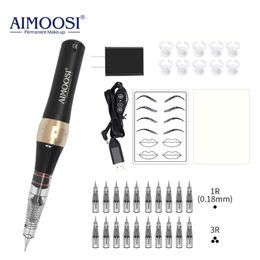 Tattoo Machine AIMOOSI M7 Set Microblading Wenkbrauw PMU Gun Pen Naald Permanente Make-up Professionele Benodigdheden Beginner 230921