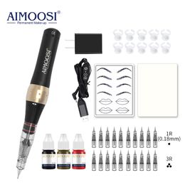 Machine à tatouer AIMOOSI M7 set Microblading Sourcils PMU Pistolet Stylo Aiguille Maquillage Permanent Fournitures Professionnelles Débutant 230804