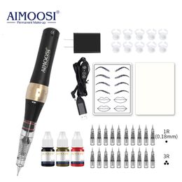 Tattoo Machine AIMOOSI M7 set Microblading Wenkbrauw PMU Pistool Pen Naald Permanente Make-Up Professionele Benodigdheden Beginner 230728