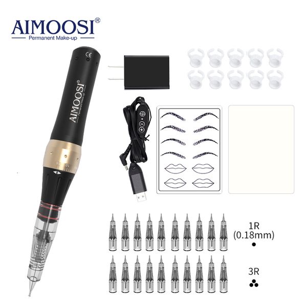 Machine à tatouer AIMOOSI M7 Set Microblading Sourcils PMU Pistolet Stylo Aiguille Maquillage Permanent Fournitures Professionnelles Débutant 230907