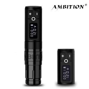 Máquina de tatuaje AMBITION Storm Wand Bolígrafo inalámbrico Motor de CC sin núcleo Carga rápida Batería de litio de 1950 mAh para arte corporal 230728