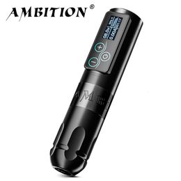 Tattoo Machine Ambition Vibe Draadloze pen Krachtige borstelloze motor met touchscreen Batterijcapaciteit 2400mAh voor artiesten 230728