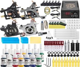 Tattoo Machine Complete Kit Conjunto de la fuente de alimentación Agujas de alimentación Profesional para principiante para principiantes 2209232785760