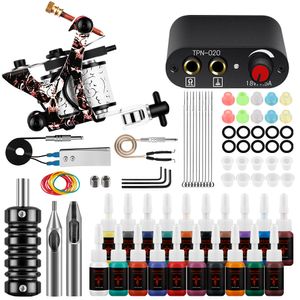 Tattoo Machine Complete Tattoo Machine Set Voeding Tattoo Inkt Nazorg Crème Accessoires Benodigdheden Body DIY Art Design Professionele Kit 230630