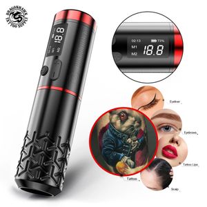 Machine à tatouer Dragonhawk Armor Pro Professionnel Sans Fil Rotatif Portable Puissance Moteur Sans Noyau LED Affichage Numérique Batterie Stylo 231201