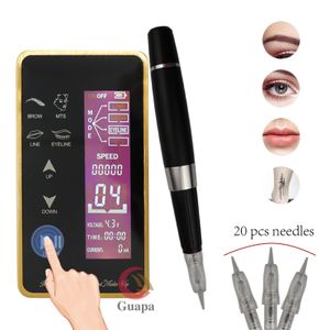 Machine à tatouer électrique maquillage permanent dispositif de micropigmentation professionnel rotatif avec 20pcs aiguilles à cartouche Nano one Tip 230907