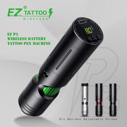 Tattoo Machine EZ P3 Batería inalámbrica Pen Capazón ajustable Magno permanente para agujas de cartucho 230425