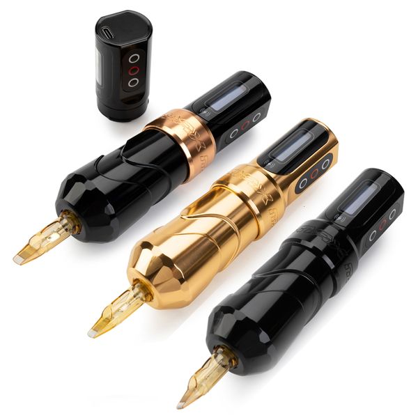 Máquina de tatuaje Flux Max Wireless Pen Gun Kit con dos baterías de litio LED Dispaly 2400mAh Motor potente para artistas 230804