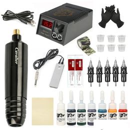 Tattoo Machine Hine Professionele Kit Power Roterende Pen Met Cartridge Naald Permanente Make-up Beginner Artiest Drop Delivery Gezondheid Be Dhatr