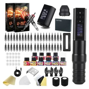 Tattoo Machine HUNTER draadloze kit compleet met inkt Professionele volledige set benodigdheden Gemengde cartridges voor kunstenaar 231204