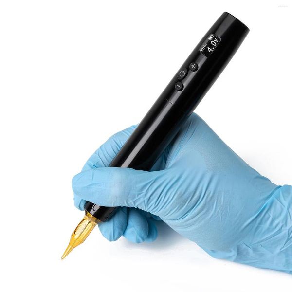 Máquina de tatuaje INKONE, pluma de gradiente de batería inalámbrica delgada, máquinas de maquillaje permanente personalizadas, carrera de 2,8 Mm