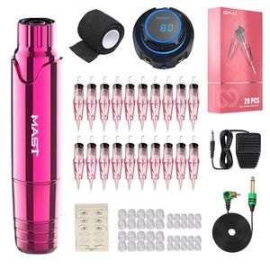 Kit de stylo mât P10 pour Machine à tatouer, avec 2 modes d'alimentation OLED, aiguilles à cartouche RL WJX, maquillage Permanent, ensemble Dragonhawk 231013