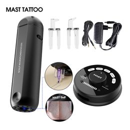 Machine à tatouer ensemble de mâts système de micropigmentation du cuir chevelu maquillage Kit d'alimentation de stylo moteur puissant sans noyau permanent 230728