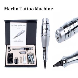 Tattoo machine merlin tattoo machine permanente make -up machine tatoeage met tattoo pen gun naalden voeding tattoo wenkbrauw pen snelle levering 230811