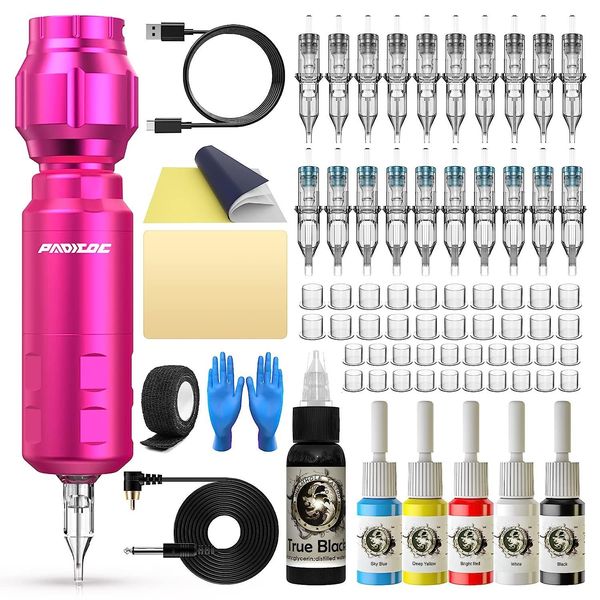 Machine à tatouer Padieoe Kit sans fil stylo professionnel pistolet complet sans fil 230921