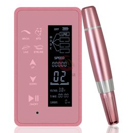 Machine à tatouer rose numérique PMU écran tactile panneau multifonction dispositif sans fil pour poudre sourcils lèvres Eyeliner fourniture 230907