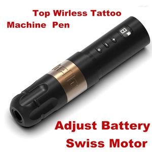 Tattoo Machine Professionele draagbare draadloze pen Zwitserse motor Sterke stille snellaadbatterij 1800MA/H