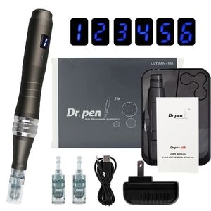 Máquina de tatuaje profesional con cable Dr pen M8 con cartuchos Derma Pen Kit de cuidado de la piel Eliminación de cicatrices de acné Microneedle Uso en el hogar Belleza 220829