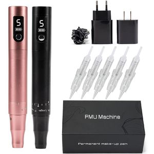 Machine à tatouer sans fil PMU Pen Kit professionnel Microshading fournitures dispositif pour maquillage permanent ombrage lèvres sourcil 230804