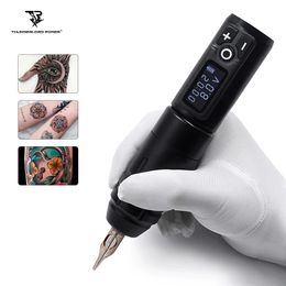 Tattoo Machine Draadloze Roterende Batterij Pen Sterke Motor met Draagbare Power LCD Digitale Display voor Artist Body Permanente Make-up 231129