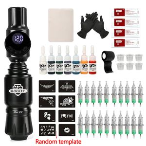 Tattoo Machine Wireless Tattoo Kit Complete Mini Rocket Rotary Machine Pen Set Tattoo voeding Cartridge Naalden Accessoires voor Body Art 230811