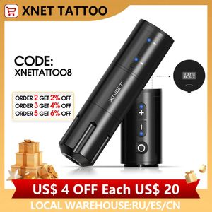 Machine à tatouer XNET Elite stylo à tatouer sans fil puissant moteur à courant continu sans noyau charge rapide batterie au Lithium 2000 mAh pour le corps de l'artiste 231116