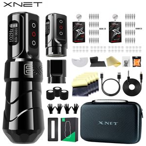 Máquina de tatuaje XNET FLUX MAX Kit de máquina de tatuaje inalámbrico Pluma de tatuaje rotativa con potencia adicional de 2400 mAh 40 piezas Cartucho de tatuaje mixto para arte de tatuaje 230919