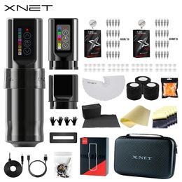 Machine à tatouer XNET FLUX, Kit sans fil, stylo rotatif avec puissance 2400mAh, 40 cartouches mixtes pour artistes 231201