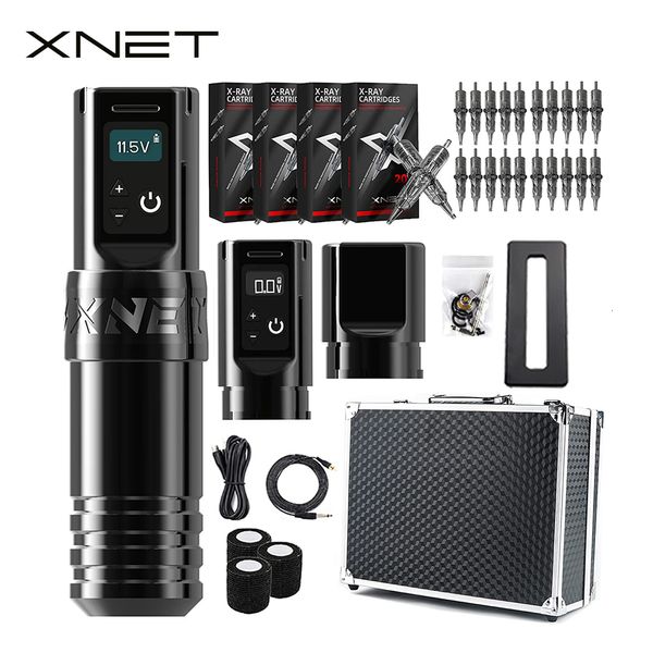 Tatouage Machine Xnet Torch Wireless Tattoo Machine Kit Strot Motor sans nacre avec 2100mAh Batterie 80pcs Cartouche mixte pour tatouage 230811