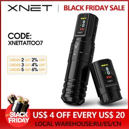 Machine à tatouer XNET Vipera professionnelle sans fil, course réglable 2 4 4 2mm, écran OLED, batterie 2400mAh pour artistes 231129