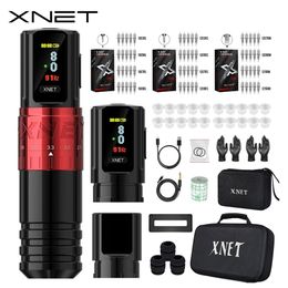 Tattoo Machine XNET Vipera Wireless Kit Verstelbare Slag 2 4 4 2mm OLED-display 60 stks Gemengde Cartridge voor artiesten 231205