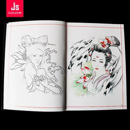 Livre de manuscrit de tatouage, fleur de Geisha, bras de beauté traditionnel pour fille, petits accessoires semi-permanents, motif d'album 240318